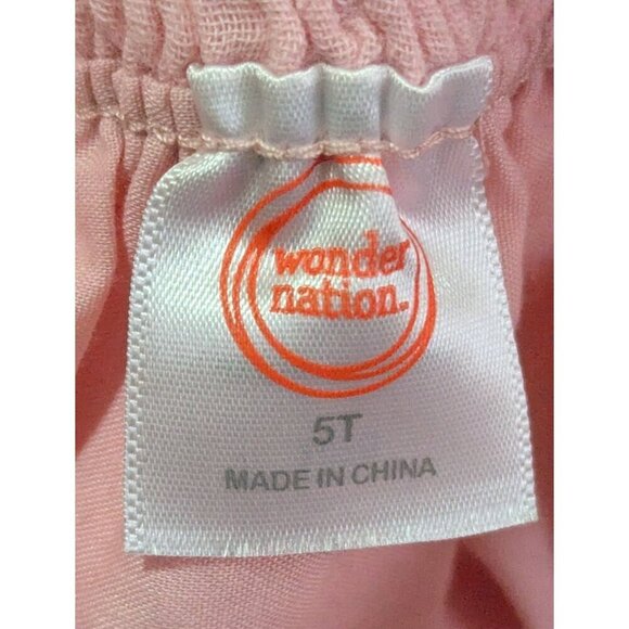 Girls Pink 5T Wonder Nation Sleeveless Cotton Dress With Pockets & Crisscross Ba - Picture 7 of 8